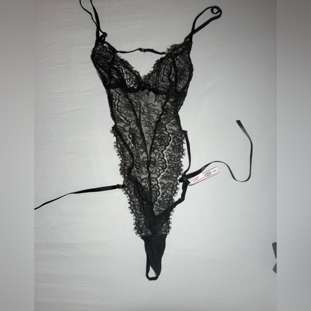Victoria secret Elegant Black Lace Bodysuit